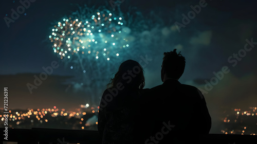 Romantic Fireworks Display for Valentine's Day