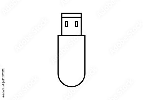 Icono negro de usb o pendrive en fondo blanco.