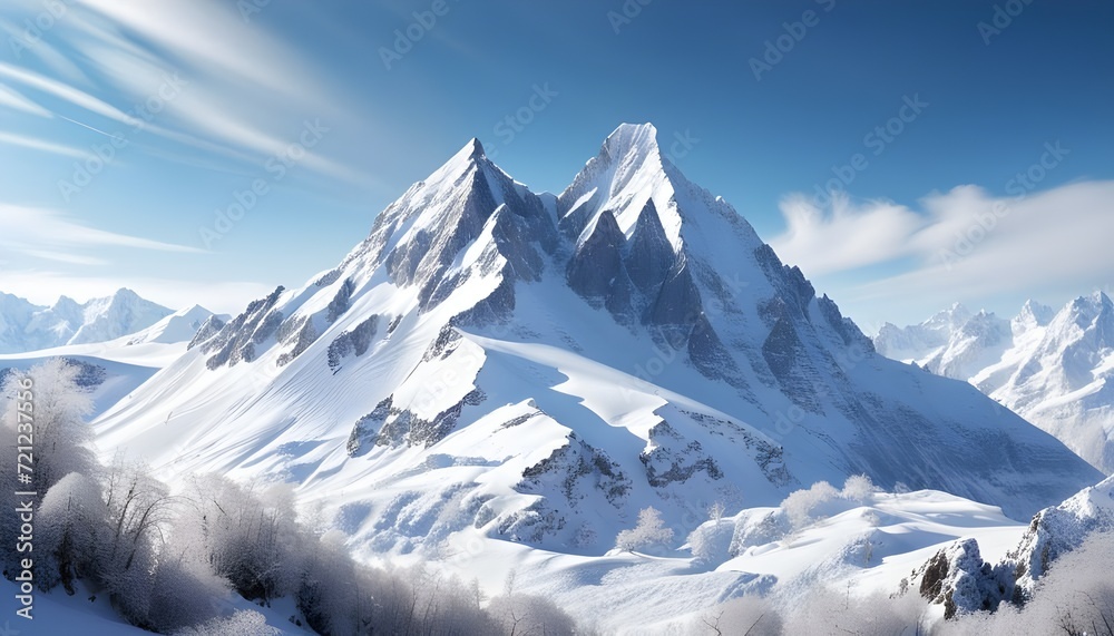 snow covered mountains in winter snow covered mountains in winter