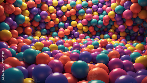 Many colorful balls reminiscent of a ball pit