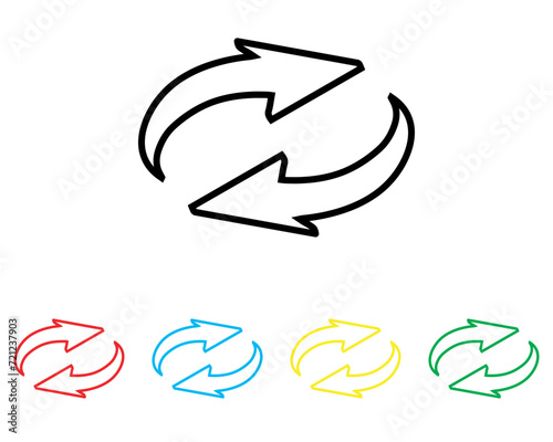 Repeat icon vector. Refresh icon sign symbol in trendy flat style. Set elements in colored icons. Reload arrow vector icon illustration isolated on white background