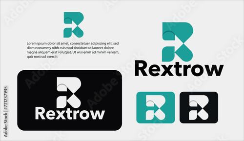 Letter R logo design and REXTROW name of the logo
