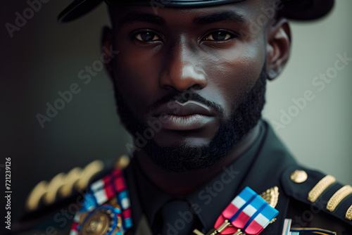 Distinguished African American Military Officer Portrait photo