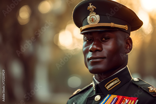 Distinguished Military Officer Saluting Black History