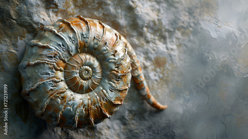 3d rendered illustration of a pre-historic marine creature - ammonite, generative ai
