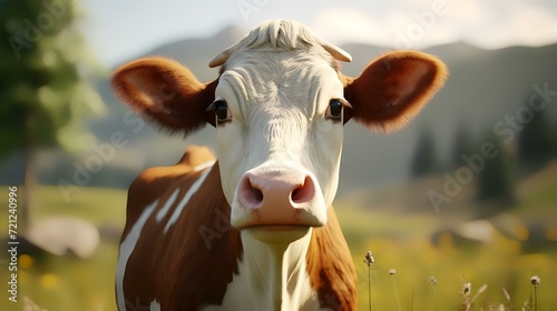 A Friendly Brown and White Cow Staring Directly
