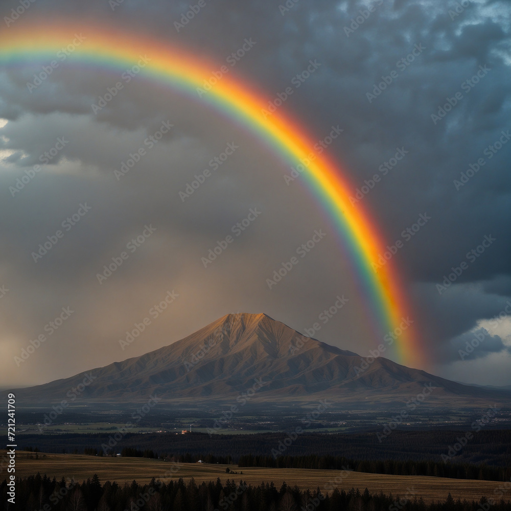 rainbow over the mountain