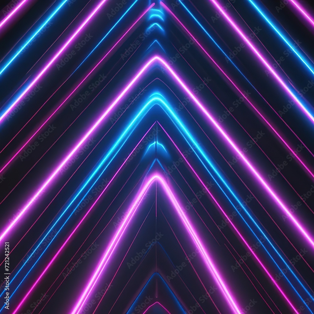 Fototapeta premium black abstract background with blue and pink neon lines. futuristic design.