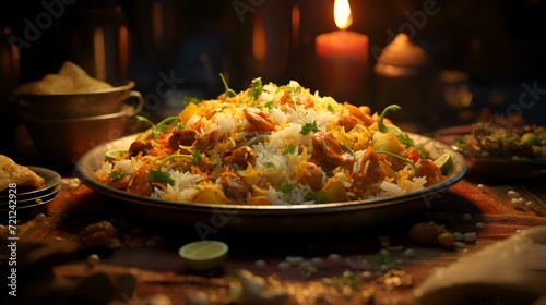 Biryani Indian Food 8K Realistic Lighting Unre