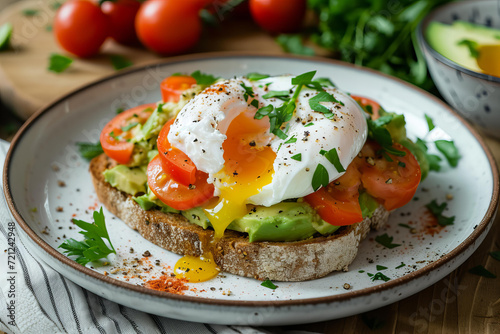  avocado toast with poached egg
