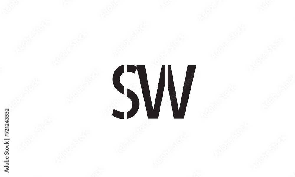 SW, WS, S, W Abstract Letters Logo Monogram SW, WS, S, W Abstract Letters Logo Monogram