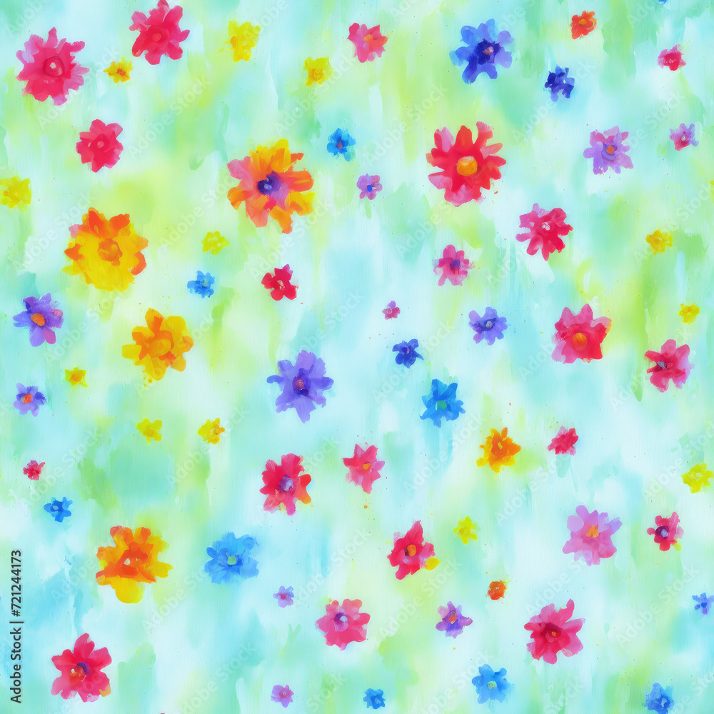 flowers. Abstract seamless pattern. AI generated. flowers. Abstract seamless pattern. AI generated.