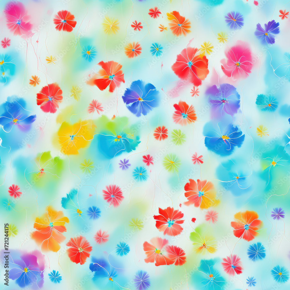 flowers. Abstract seamless pattern. AI generated. flowers. Abstract seamless pattern. AI generated.
