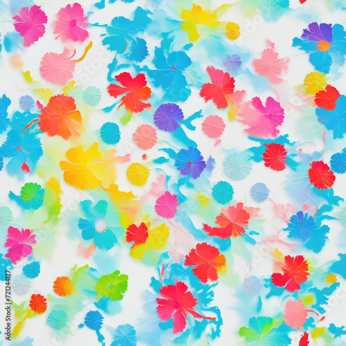 flowers. Abstract seamless pattern. AI generated.