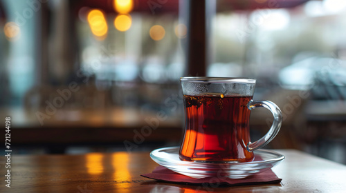 Glass of Turkish tea photo