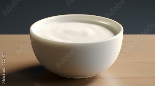 Bowl of Yogurt with Cream Isolated 8K Realistic

