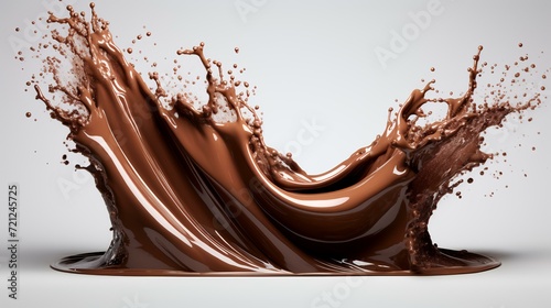 Chocolate Wave Splash. Ai Art. Cutout on Trans