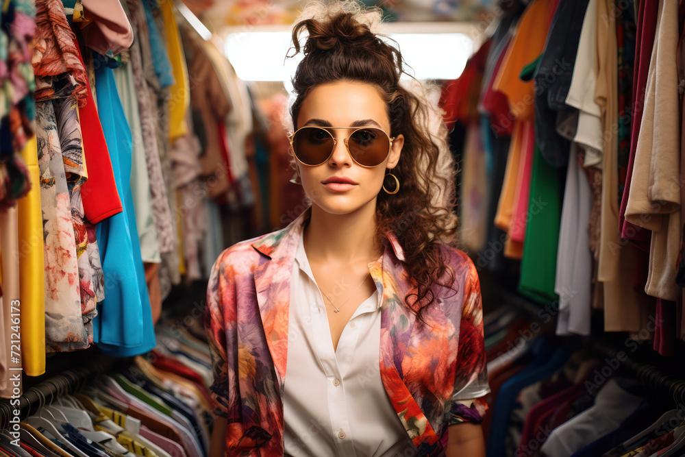 Beauty Attractive Caucasian Model: Happy Summer Fashion Portrait on City Street Beauty Attractive Caucasian Model: Happy Summer Fashion Portrait on City Street