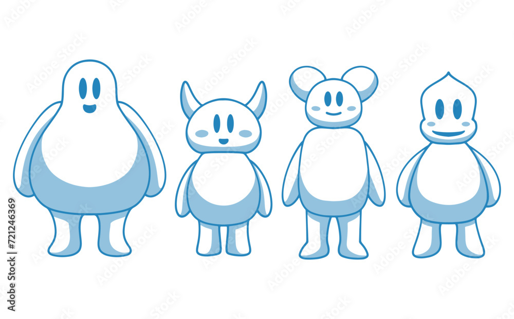 Set character cartoon illustration design. Collection doodle character figures. Vector illustration
