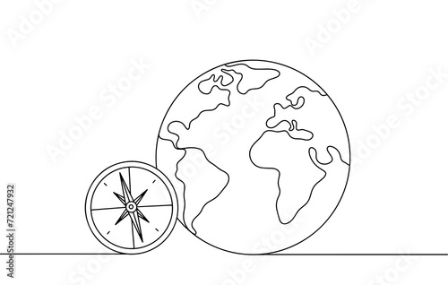 Planet. Earth. Compass. Geology. Cartography