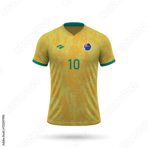 3d realistic soccer jersey Australia national team 2024