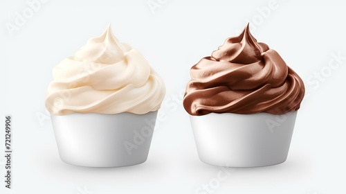 Collection Set of White and Chocolate Whipped Cream

