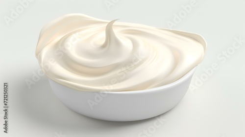 Creme Fraiche Isolated on Transparent or White

