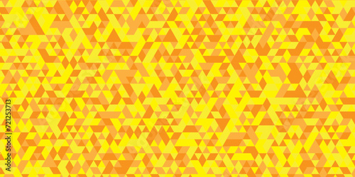 Abstract geometric orange background seamless mosaic and low polygon triangle texture wallpaper. Triangle shape retro wall grid pattern geometric ornament tile vector square element.