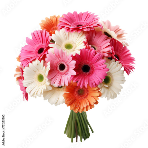 flower - bouquet of Gerbera Daisies in shades of white, pink, and orange symbolizes cheerfulness and happiness, making it suitable as a gift for a day of love