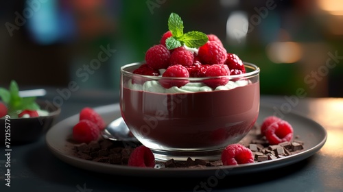 Healthy Chocolate Mousse Pudding with Fresh

 photo