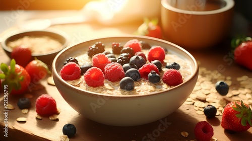 Healthy Mix of Oats, Creamy Yogurt, and Fruits

 photo
