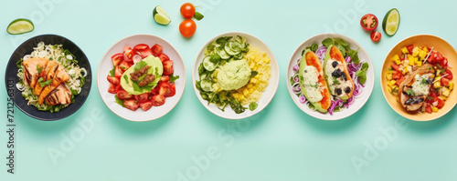 Healthy fitness food vriations. Fresh vegetables, raw ingredients. Healthy food concept, diet fo weight loss
