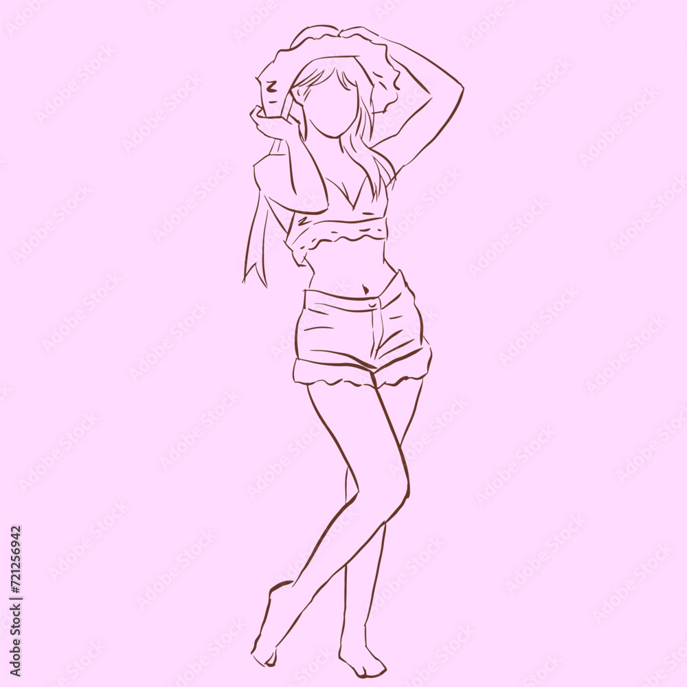 model in bikini posing vector for card decoration illustration model in bikini posing vector for card decoration illustration