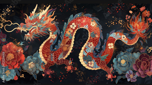 Quilted Majesty: Bold and Earthy Chinese Dragon © 대연 김