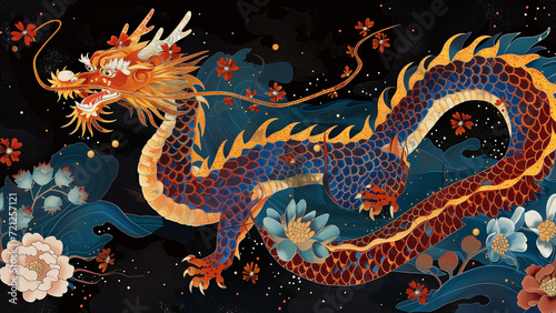 Golden Accents: A Whimsical Chinese Dragon