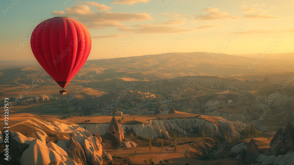 Obraz premium Alpine Wonders: The Floating Ad Balloon