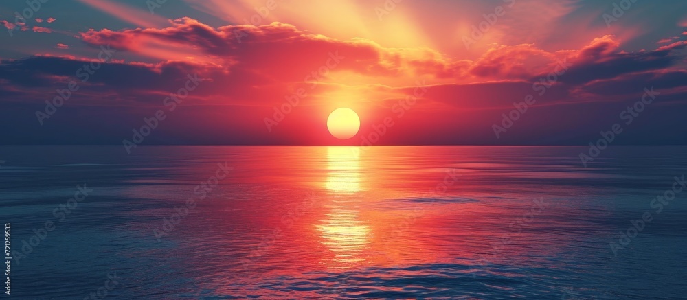 Mesmerizing View of the Sun During an Enchanting Sunset - A Captivating Sight of View, Sun, and Colors During the Serene Sunset