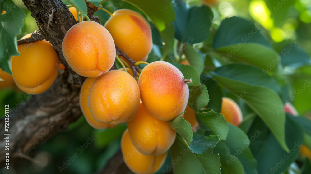 Italy Sicily apricots on a tree unripe