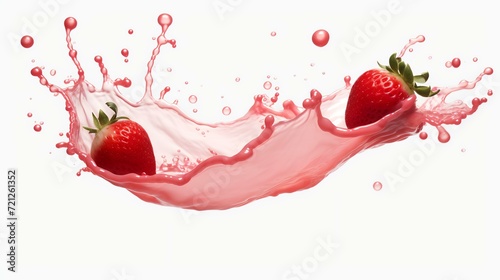 Milk Yogurt Splash with Strawberries Hyperreal

 photo