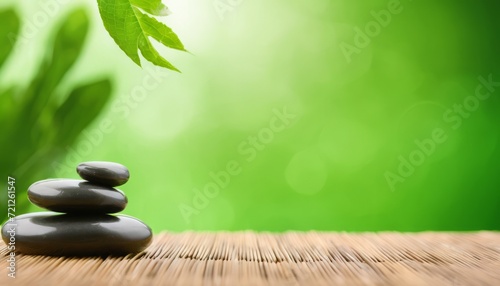 A stack of rocks on a wooden table