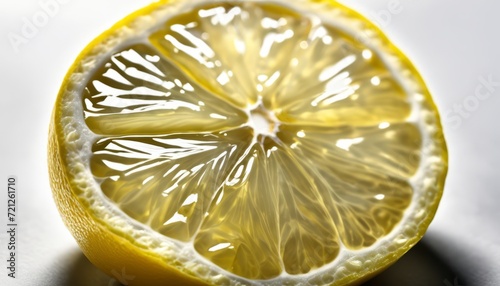 A slice of lemon on a white background photo