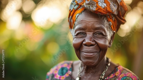 Smiling African senior woman