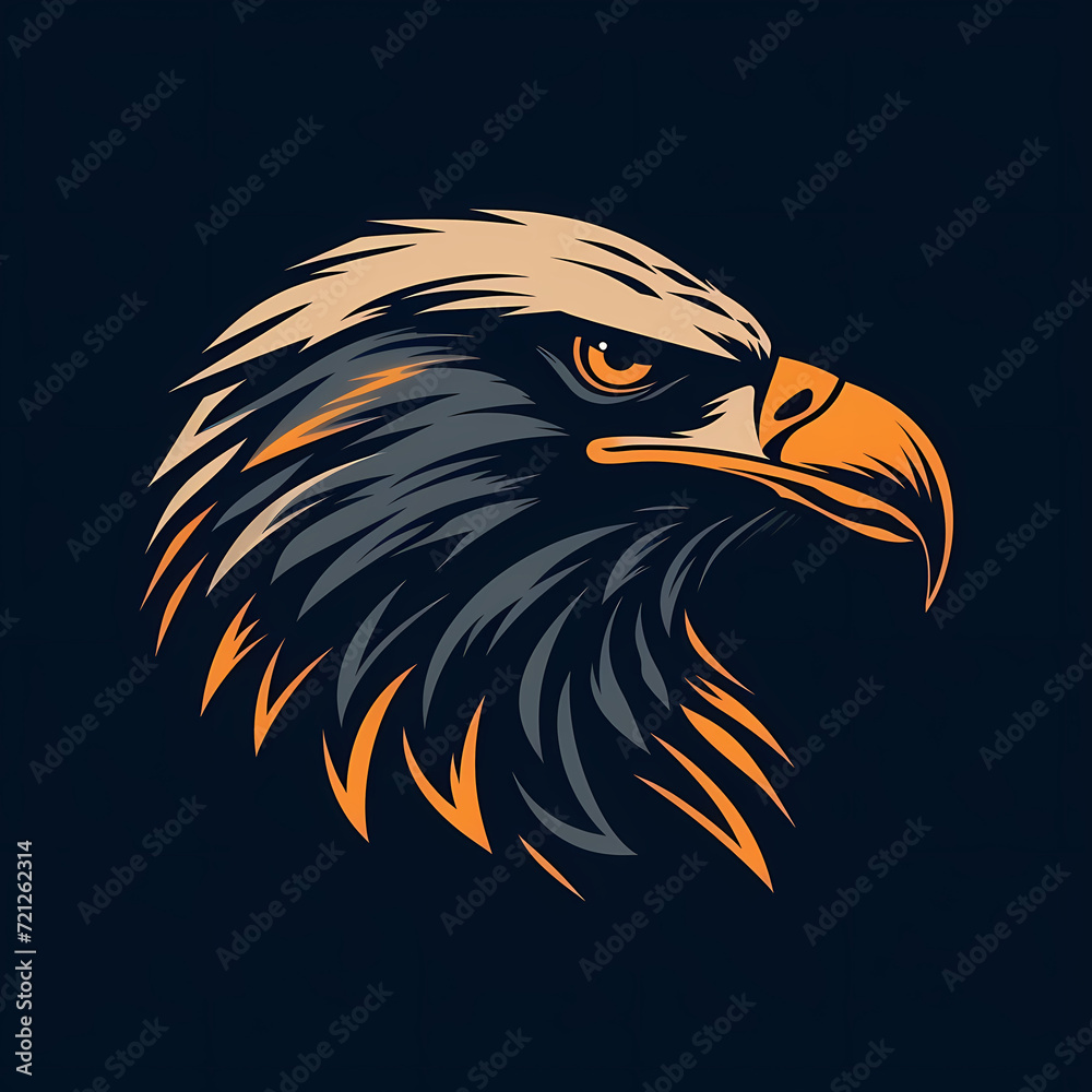 Fototapeta premium Vektor Logo eines Seeadlers vor schwarzem Hintergrund, 12