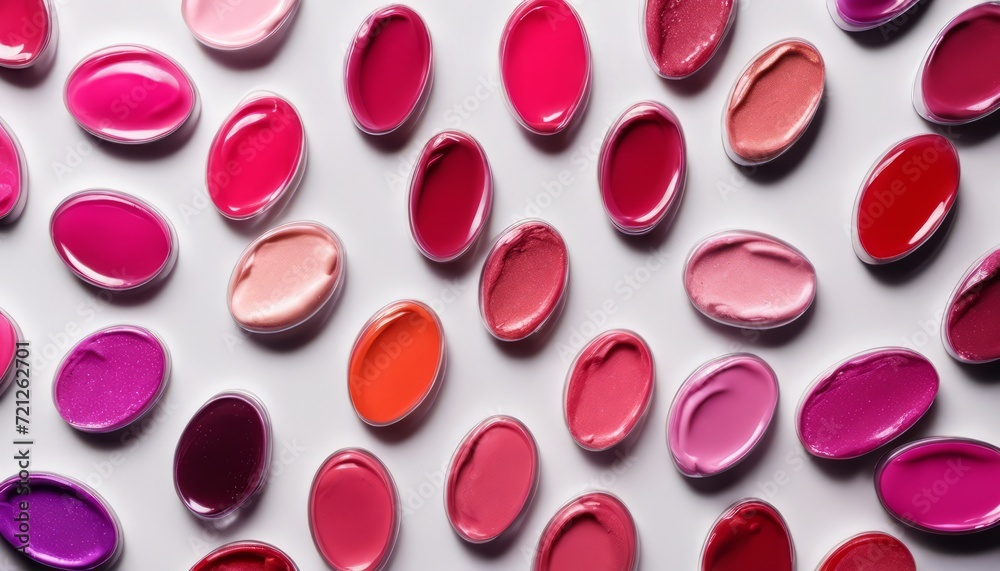 A collection of lipstick colors on a white background A collection of lipstick colors on a white background