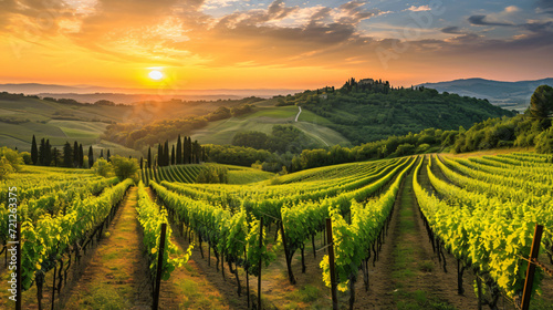 Italy Tuscany Monsummano Terme vineyards