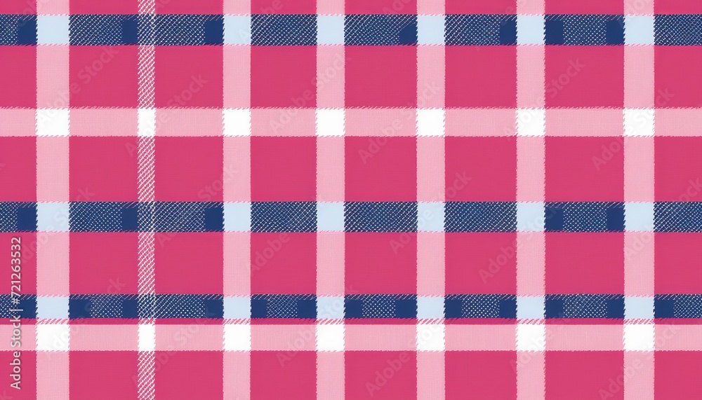 Cute Pink Style: Seamless Pattern of Scottish Tartan Plaid