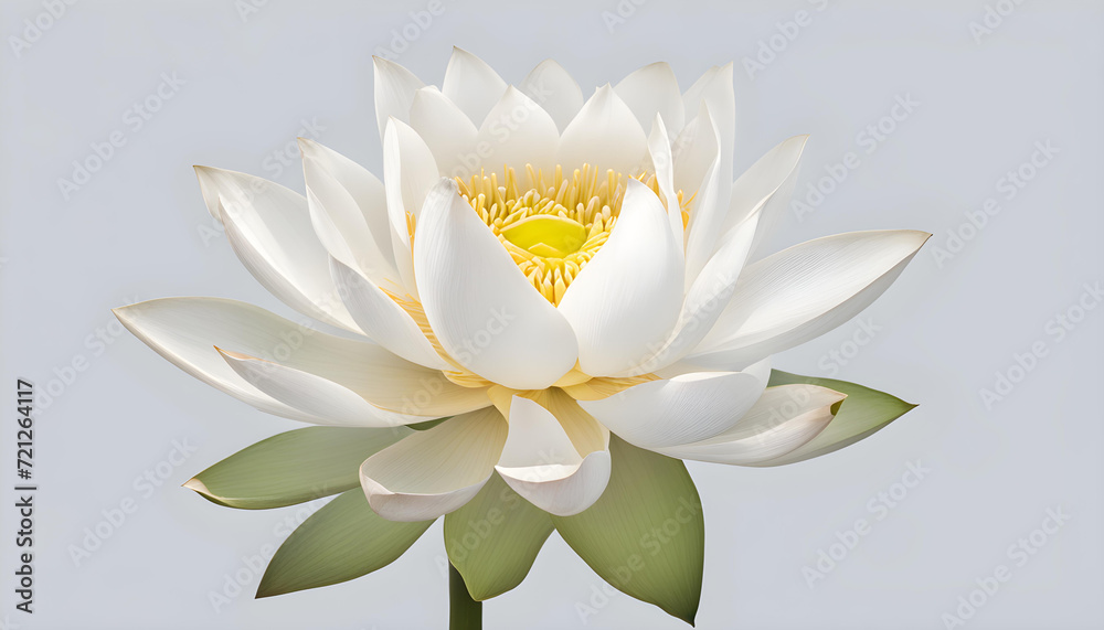 White lotus isolated on white background with clipping part.