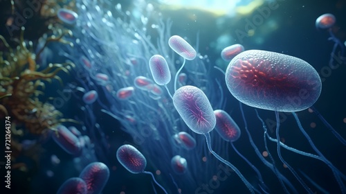 Probiotics Bacteria. Biology Science Microsco   © Ali