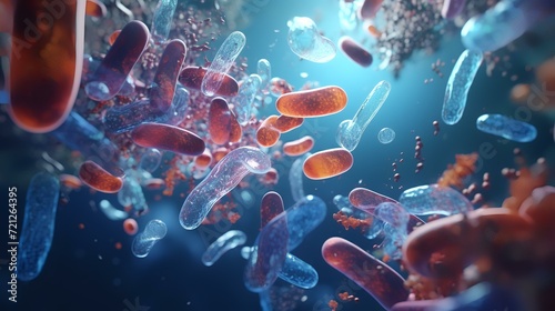 Probiotics Bacteria. Biology Science Microsco