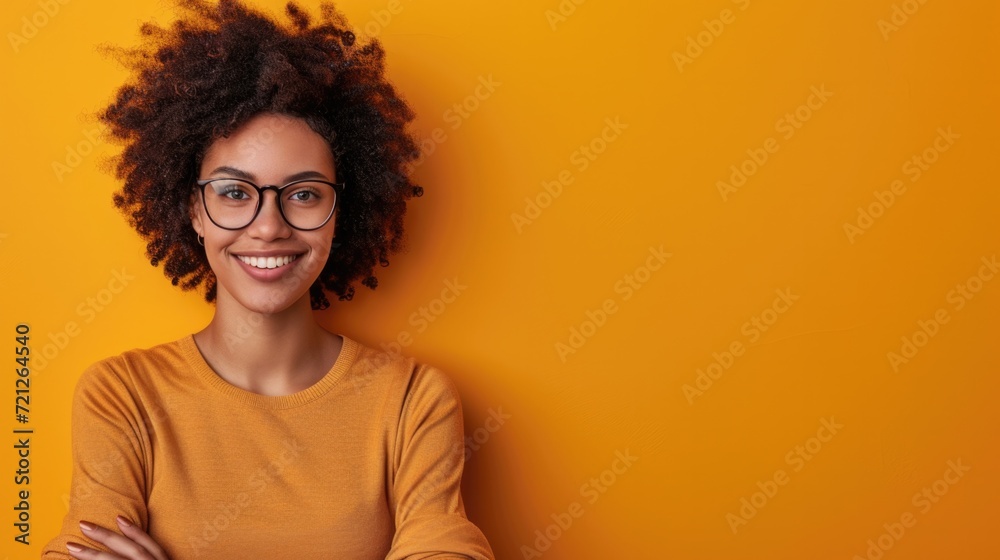 Smiling happy woman with arms crossed Smiling happy woman with arms crossed